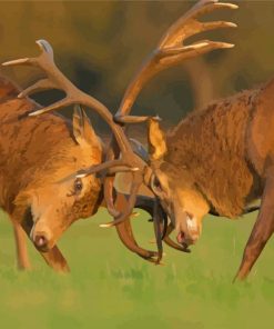 Deer Fighting Diamond Painting