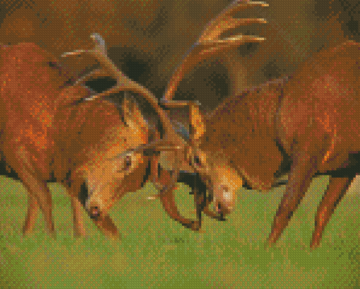 Deer Fighting Diamond Painting