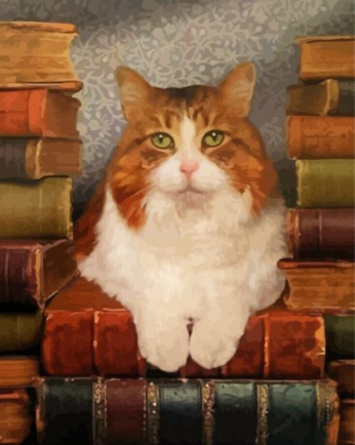 Books And Cats Diamond Painting