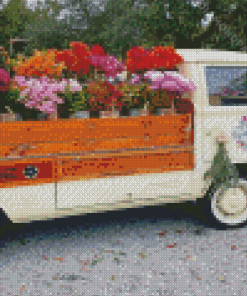 Flowers In Truck Diamond Painting