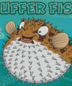 Cartoon Puffer Fish Diamond Painting