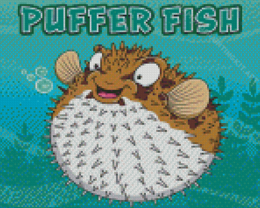 Cartoon Puffer Fish Diamond Painting