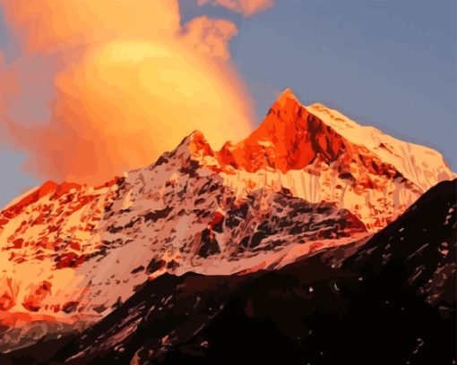 Himalayas At Sunset Diamond Painting