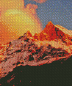 Himalayas At Sunset Diamond Painting