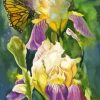 Irises With Butterflies Diamond Painting