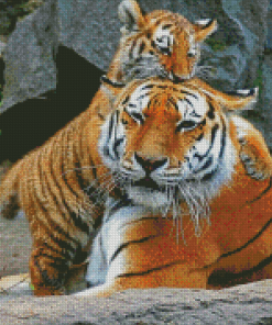 Tiger And Baby Diamond Painting