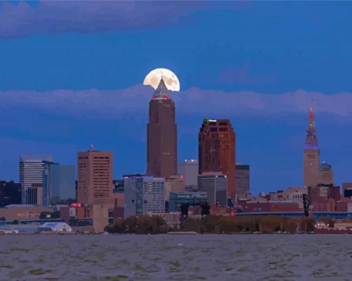 Moonrise Cleveland Diamond Painting