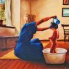 Mother Bathing Child Diamond Painting