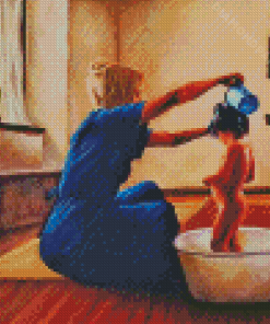 Mother Bathing Child Diamond Painting