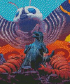 Mothra With Dinosaur Diamond Painting