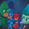 Pj Mask Characters Diamond Painting