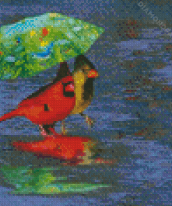 Rain And Birds Diamond Painting