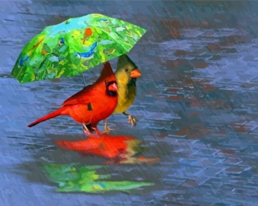 Rain And Birds Diamond Painting