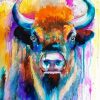 Splatter Bison Diamond Painting