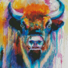 Splatter Bison Diamond Painting