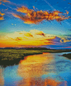 Sunset Marsh Diamond Painting