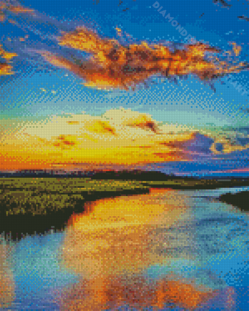 Sunset Marsh Diamond Painting