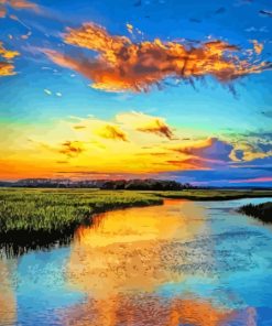 Sunset Marsh Diamond Painting