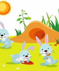 Cartoon Rabbits Diamond Painting