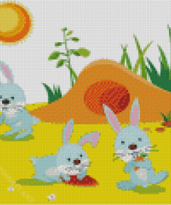 Cartoon Rabbits Diamond Painting