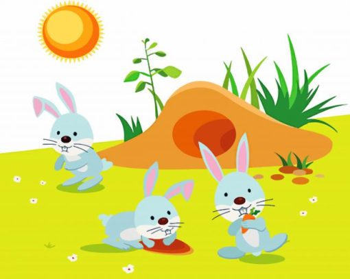 Cartoon Rabbits Diamond Painting