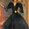 Woman In Black Dress Diamond Painting