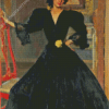 Woman In Black Dress Diamond Painting