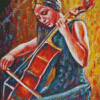 Woman Cello Diamond Painting