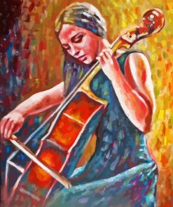 Woman Cello Diamond Painting