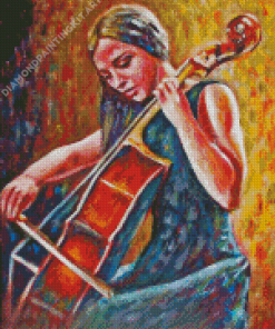 Woman Cello Diamond Painting