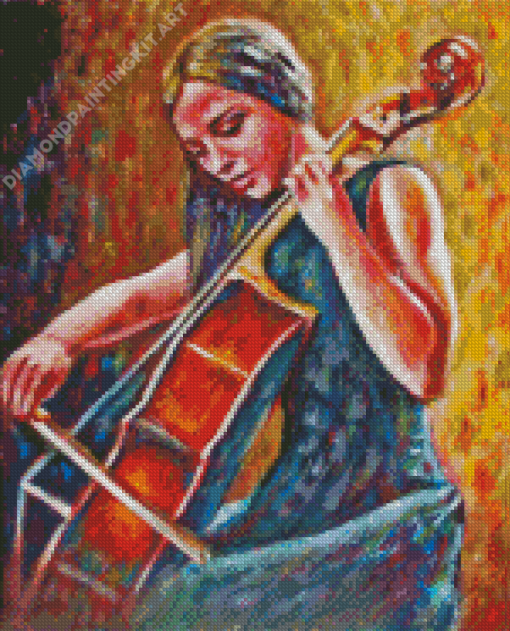 Woman Cello Diamond Painting