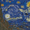 Starry Night Cat Diamond Painting