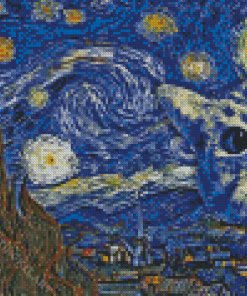 Starry Night Cat Diamond Painting