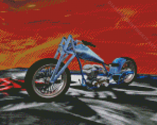 Chopper With Flame Diamond Painting