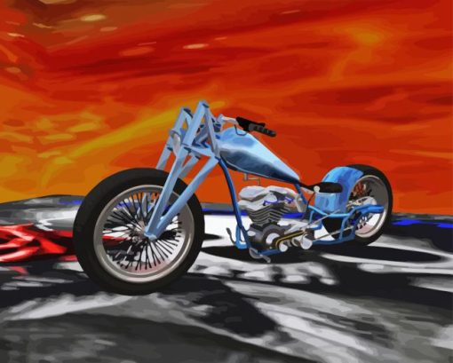 Chopper With Flame Diamond Painting