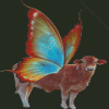 Cow And Butterfly Diamond Painting