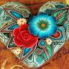 Flowers Heart Diamond Painting