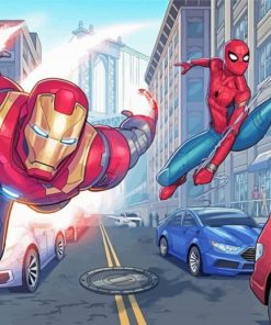 Iron Man And Spiderman Diamond Painting