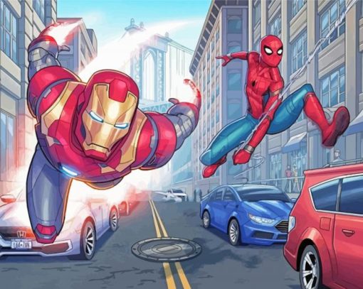 Iron Man And Spiderman Diamond Painting