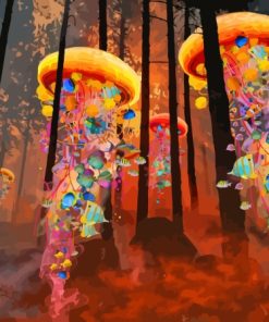 Jellyfish In The Forest Diamond Painting