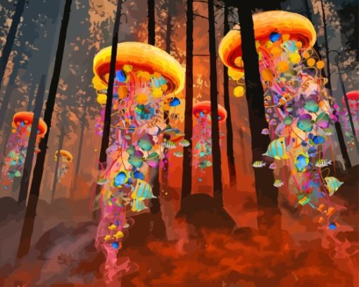 Jellyfish In The Forest Diamond Painting