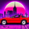 Outrun Red Car Diamond Painting