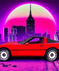 Outrun Red Car Diamond Painting