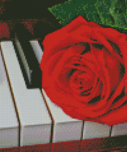 Piano With Rose Diamond Painting