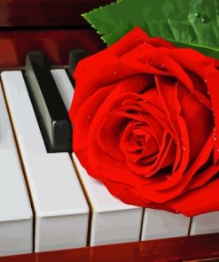 Piano With Rose Diamond Painting