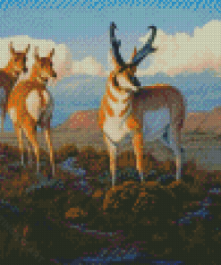 Pronghorn Deer Diamond Painting