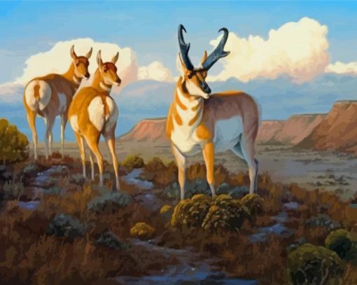 Pronghorn Deer Diamond Painting