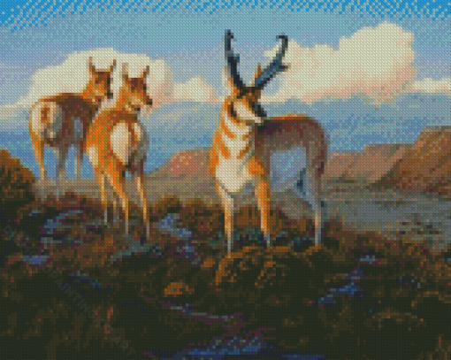 Pronghorn Deer Diamond Painting