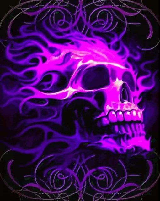 Purple Skull Diamond Painting