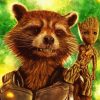 Rocket And Groot Diamond Painting